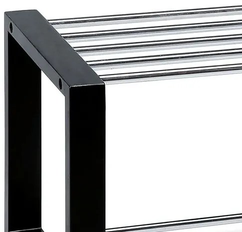 Cipőtartó állvány 2 szintes, fekete, 80 x 30 x 32cm, 2 emelet