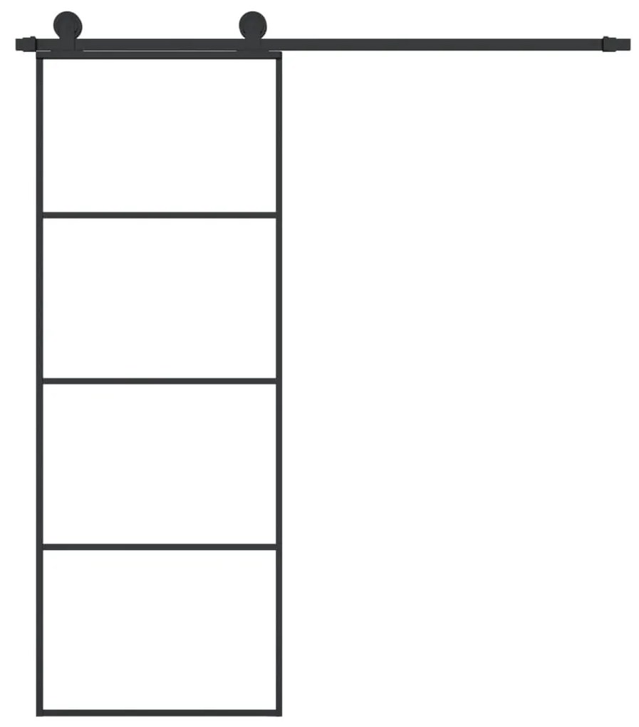 ESG üveg és alumínium tolóajtó fémszerelvény-szettel 76x205 cm