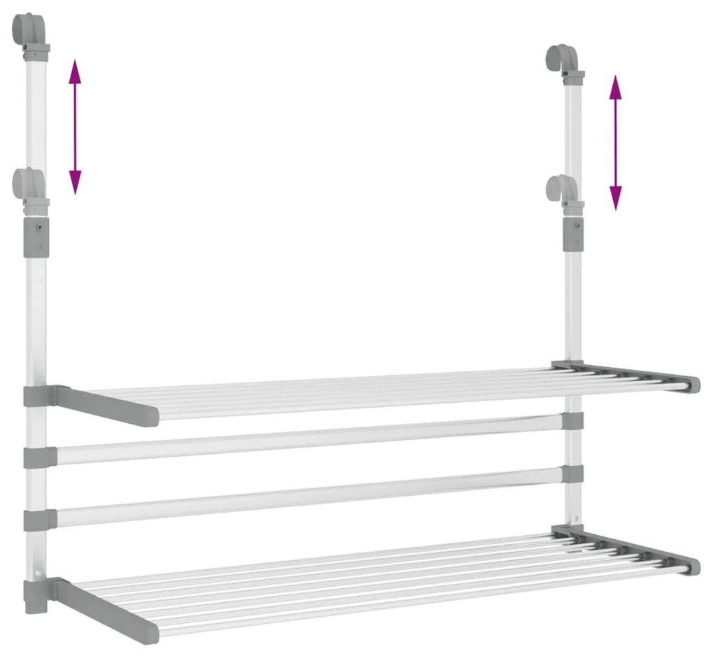alumínium erkély ruhaszárító 89 x 25 x (60-95) cm