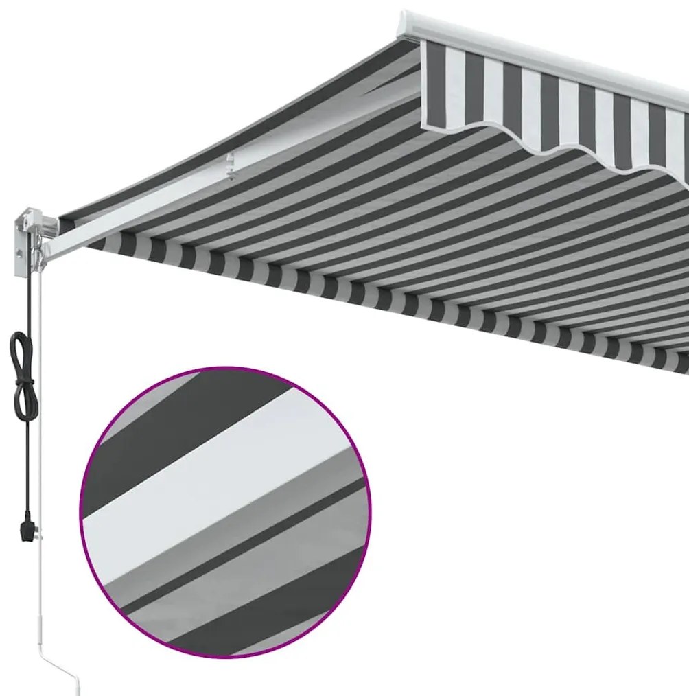 antracit/fehér szövet/alumínium behúzható napellenző 3,5x2,5m