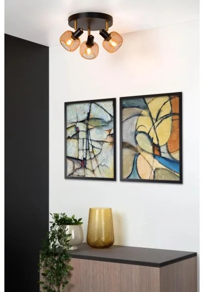 Lucide 77978/13/02 - Spotlámpa MAREN 3xE14/13W/230V fekete/réz