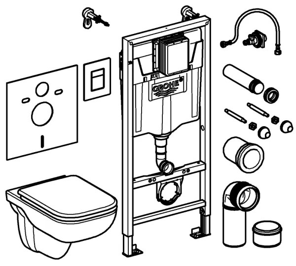GROHE 39817000 - WC-szett SOLIDO 1,13 m kerámia/fehér