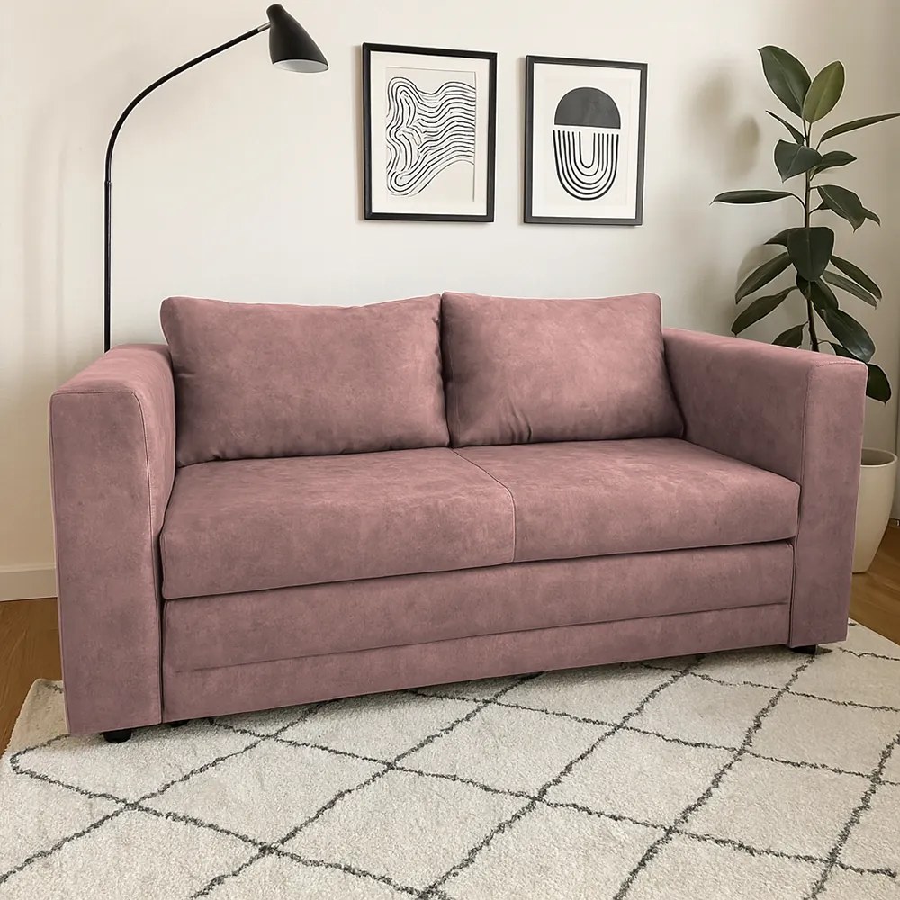 Kihúzható kanapé, rózsaszín, BEJA