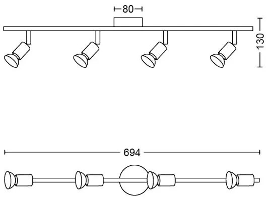 Philips - Spotlámpa LIMBALI 4xGU10/50W/230V fekete