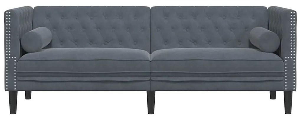 Chesterfield kanapé Sötétszürke 194 x 74.5 x 70.5 cm Bársony