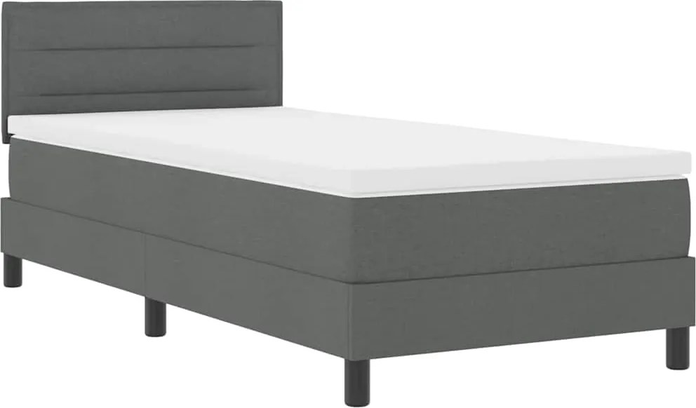 vidaXL Boxrugós ágy matracmal leddel Sötétszürke 80 x 200 cm szövet