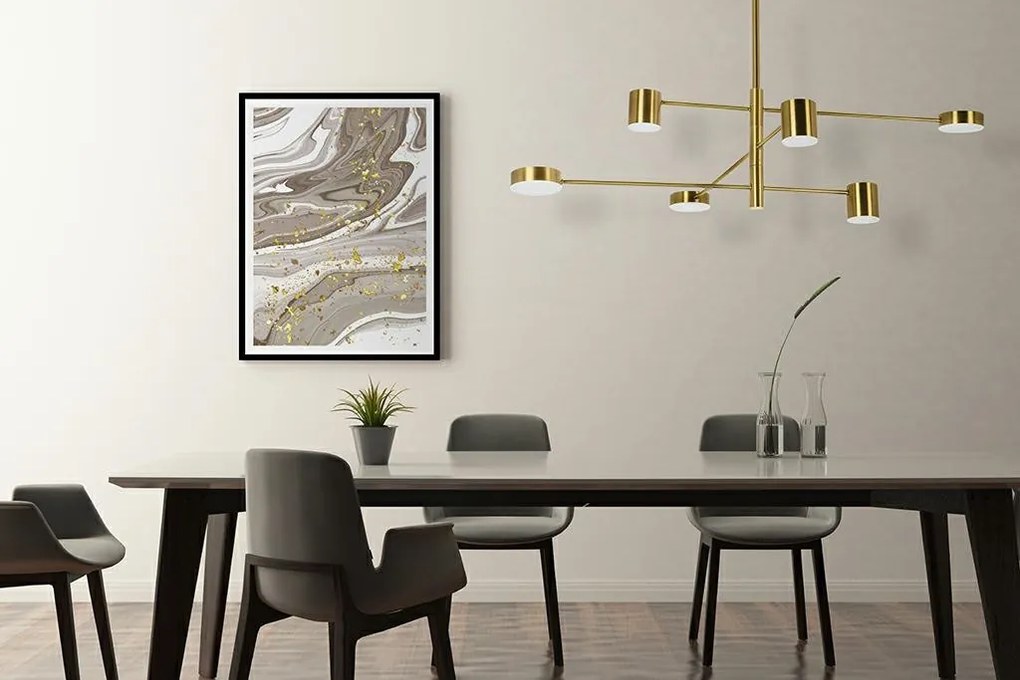 KING HOME MSE010100124 PIAZETTA Többágú Függesztett Lámpa Arany LED IP20