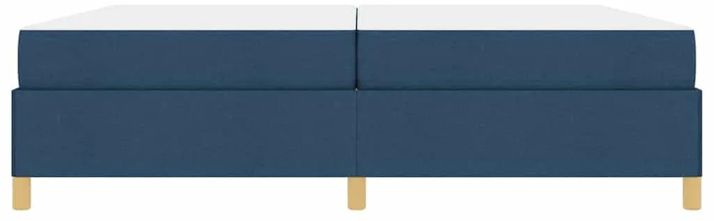 Boxrugós ágy Kék és Sötétkék és Fehér 200 x 200 cm szövet