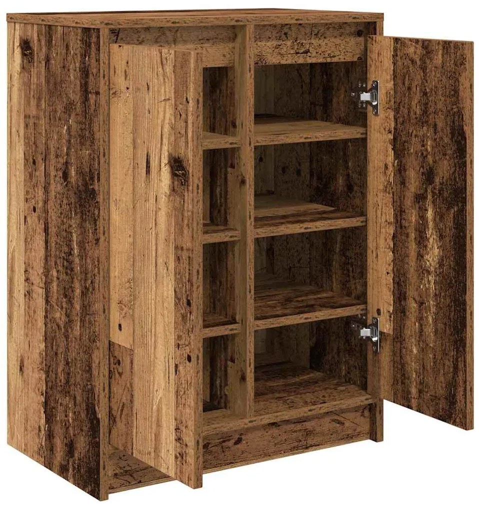 antik fa színű szerelt fa cipőszekrény 57x34x76 cm