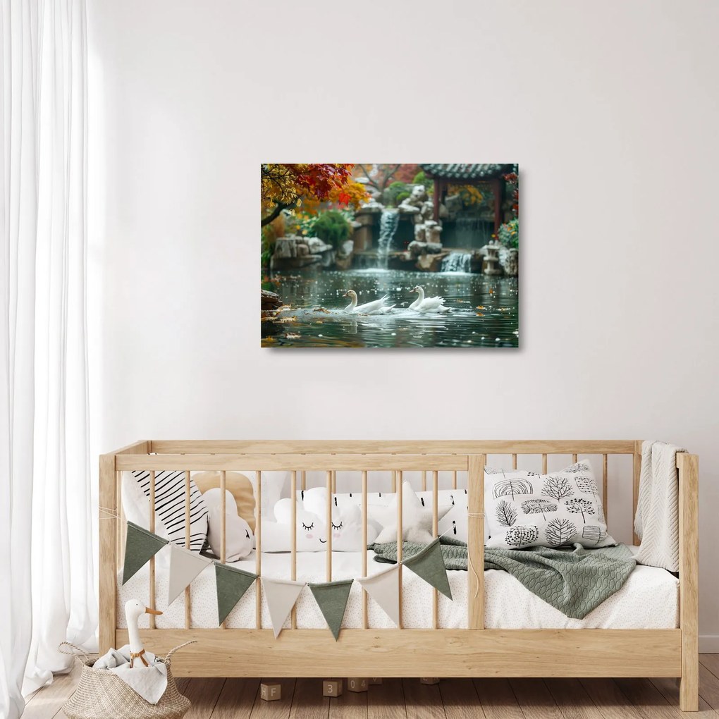 Üveg kép - Ázsiai tó (70x50 cm)