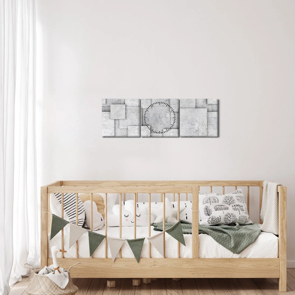 Kép - Betoncsempék absztrakciója (órával) (90x30 cm)