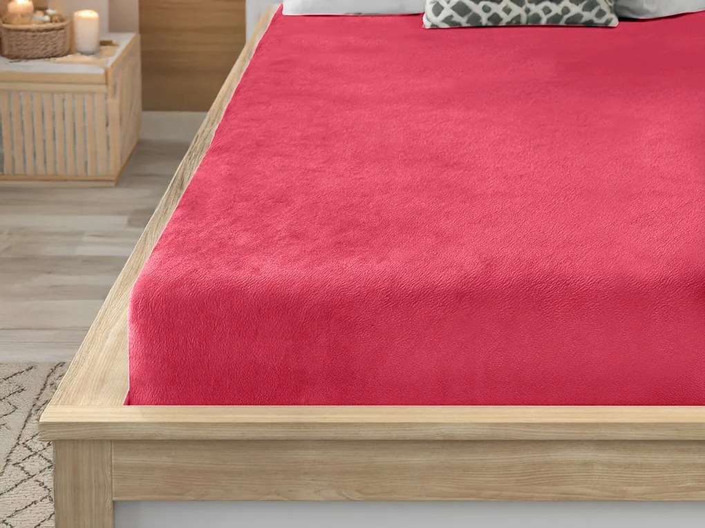 Mikroplüss lepedő SOFT 180x200 cm piros