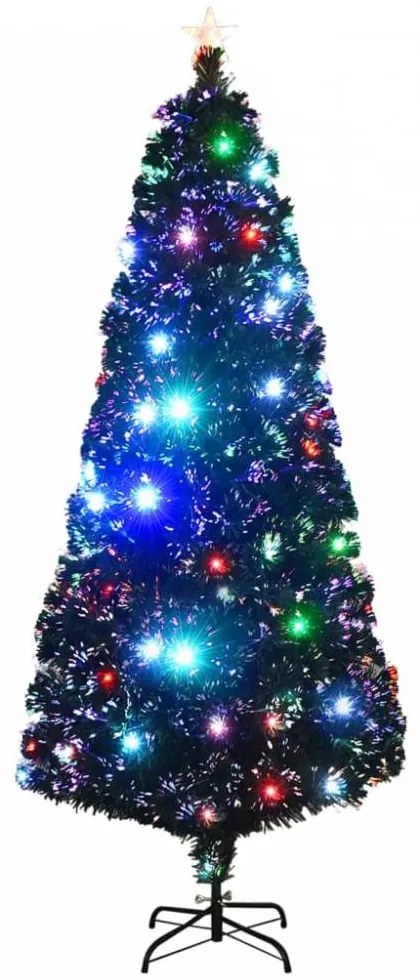 Optikai szálas műkarácsonyfa talppal/led fénnyel 210 cm