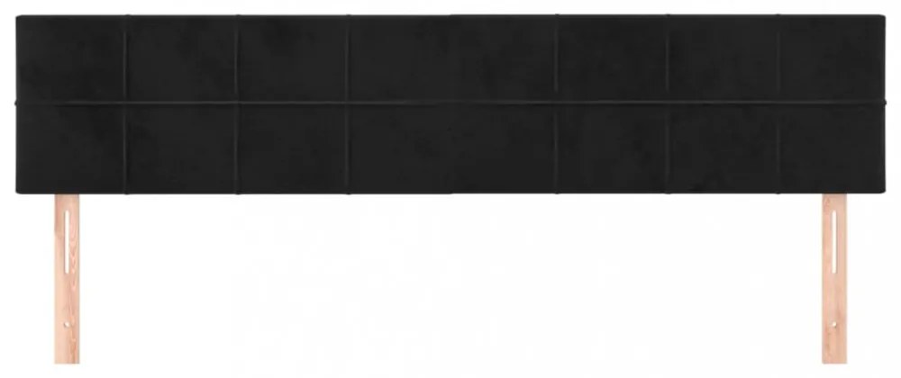 2 db fekete bársony fejtámla 100x5x78/88 cm