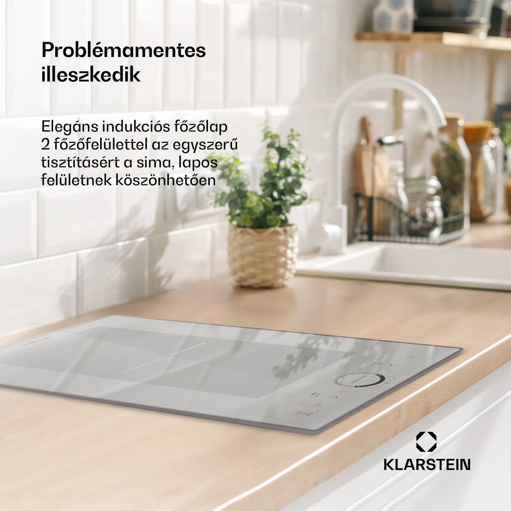 Klarstein Delicatessa Domino Prime, beépített indukciós főzőlap, 2 zónás, 3500 W, önállóan működő