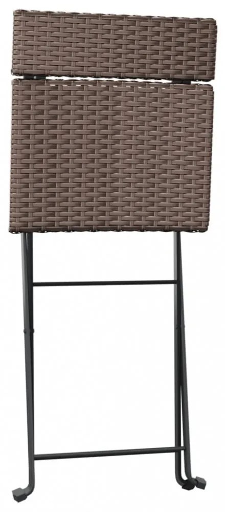 8 db barna polyrattan összecsukható bisztrószék