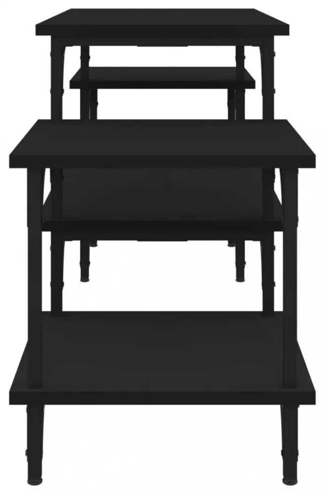fekete szerelt fa TV-szekrény 117x35x52 cm