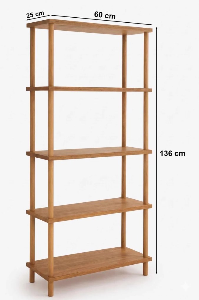Könyvespolc, fenyő, 60 cm