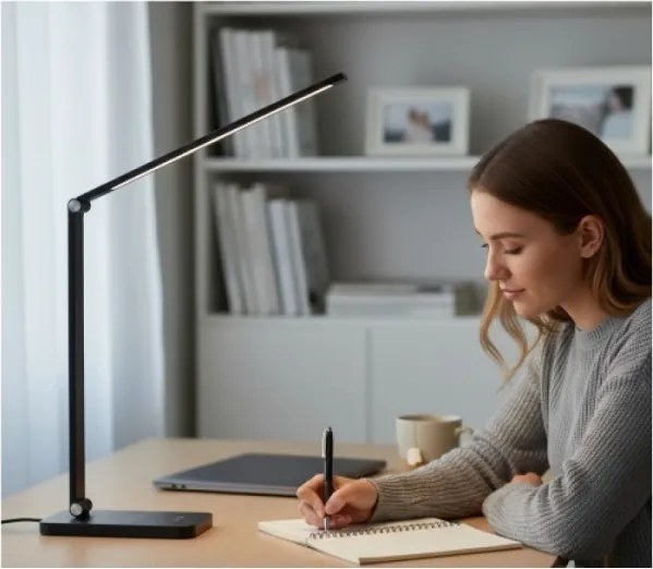 LED dimmelhető asztali lámpa vezeték nélküli töltővel NOBLITE Q LED/7W/230V 3000/4000/6500K fekete
