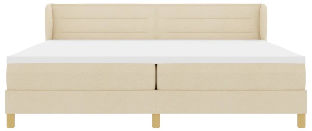 vidaXL Boxspring Ágy Matrac Krem 200x200 cm Szövet
