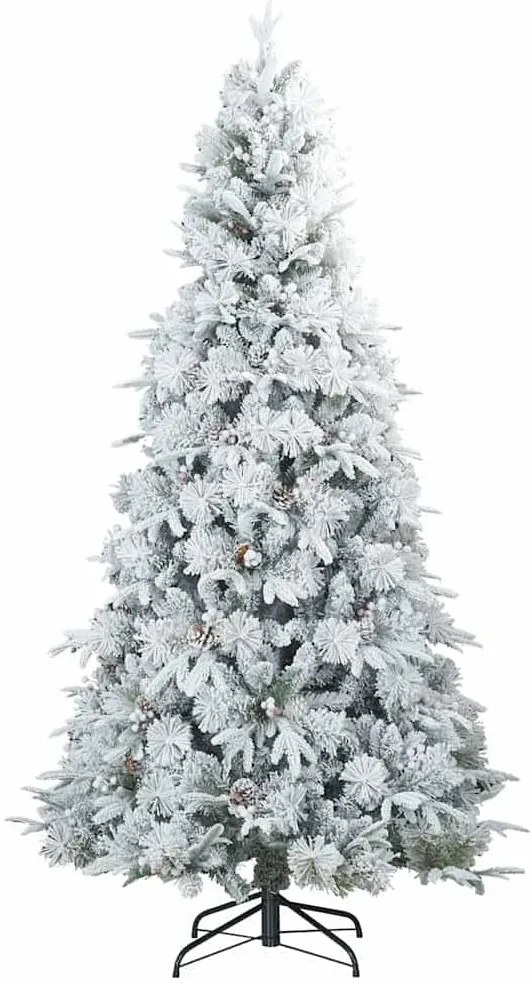 Műanyag Rugalmas Karácsonyfát Havas Flokkal Fehér 240 cm