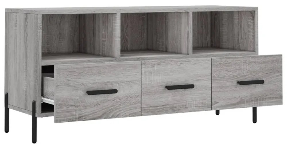 szürke sonoma színű szerelt fa TV-szekrény 102 x 36 x 50 cm