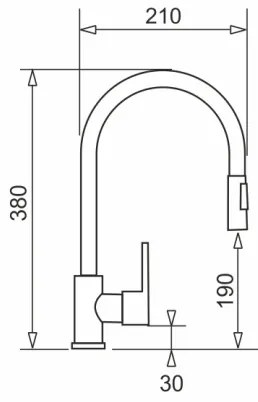 Pyramis 90941338 - IDEA fekete matt kihúzható zuhanyfejes csaptelep