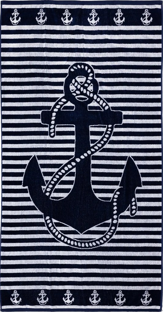 BAHIA Strandtörölköző matrózmintás 2. 165x90cm