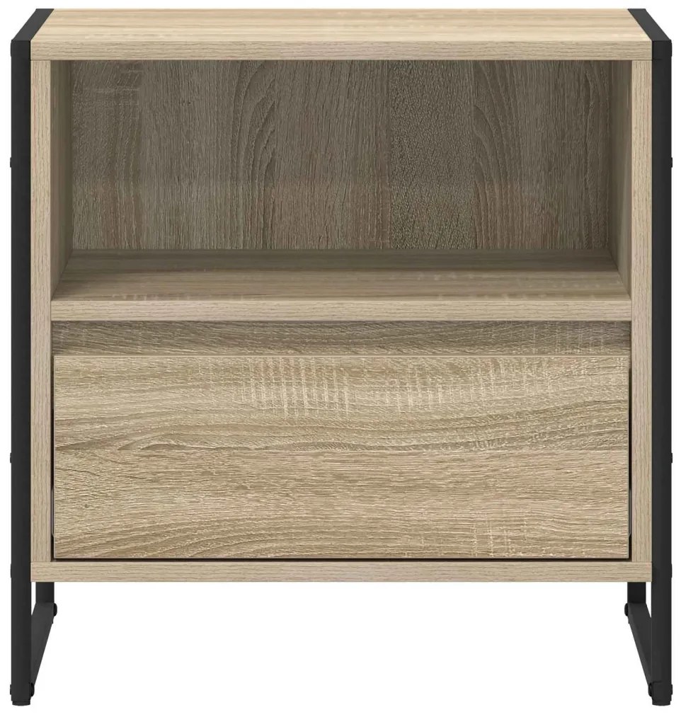 vidaXL Éjjeli asztal fiókkal Sonoma 50 x 39,5 x 50 cm Faanyag