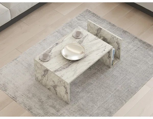 MONEL dohányzóasztal, szürke márvány dekor