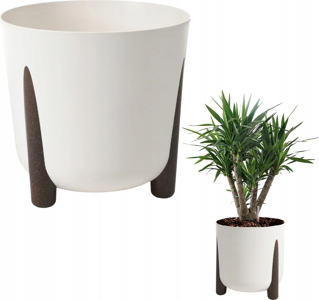 Lábtartó Virágtartó 29CM Krémszínű H28 CM Kerti Erkély Betéttel