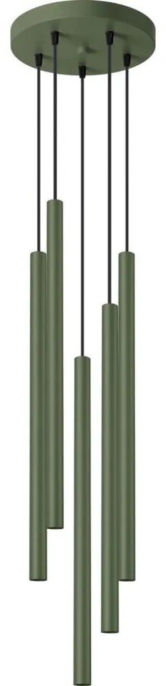 Sollux SL.1522 - Csillár zsinóron PASTELO 5xG9/8W/230V zöld