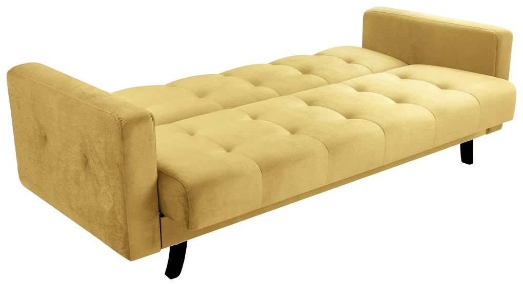 ID LISSZABON ágyazható kanapé ágyneműtartóval - sárga