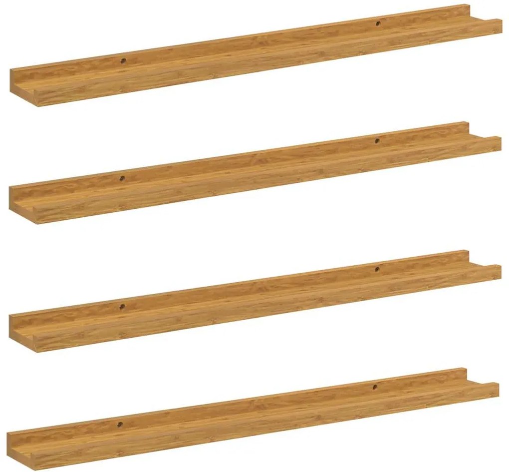 vidaXL Falpolc polcokkal tárolóval 4 pcs Bézs 80 x 9 x 3 cm Faanyag