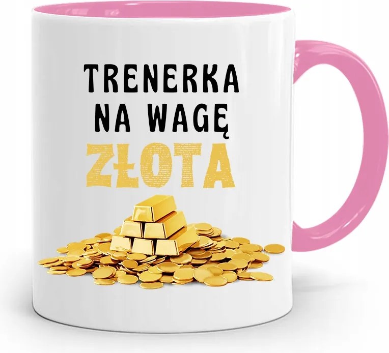 Edzőnőnek Edzőterem Bögre Rózsaszín, fényképes nyomott mintával