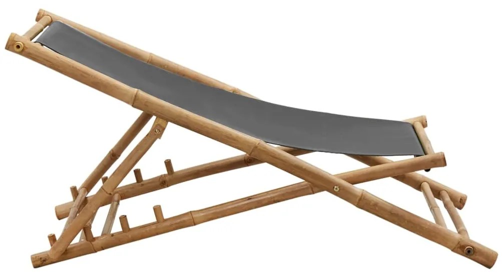 Sötétszürke bambusz és vászon nyugágy