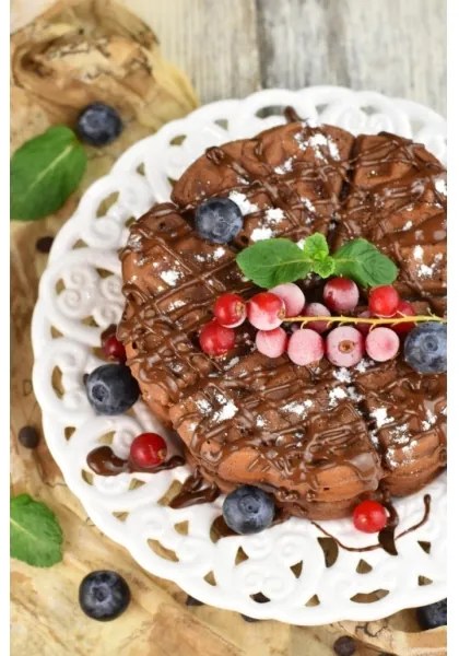 Heinner HWF-1000CR - Gofrisütő 1000W/230V fekete/rózsaarany