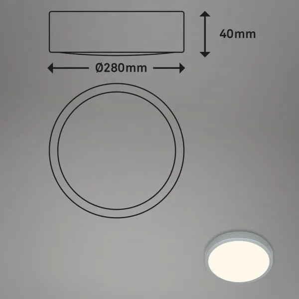 Briloner 3700-014-LED Mennyezeti lámpa RUNA LED/16W/230V 3000K átm. 28cm ezüst