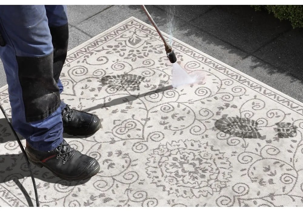 Leyte szürke-krémszínű kültéri szőnyeg, 80 x 150 cm - NORTHRUGS