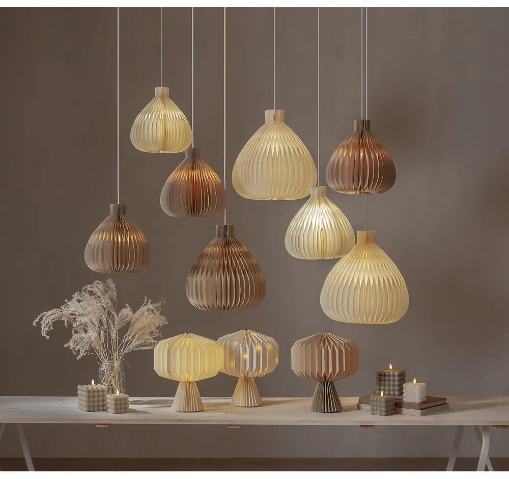 Világosbarna lámpabúra ø 30 cm Honeycomb – Star Trading