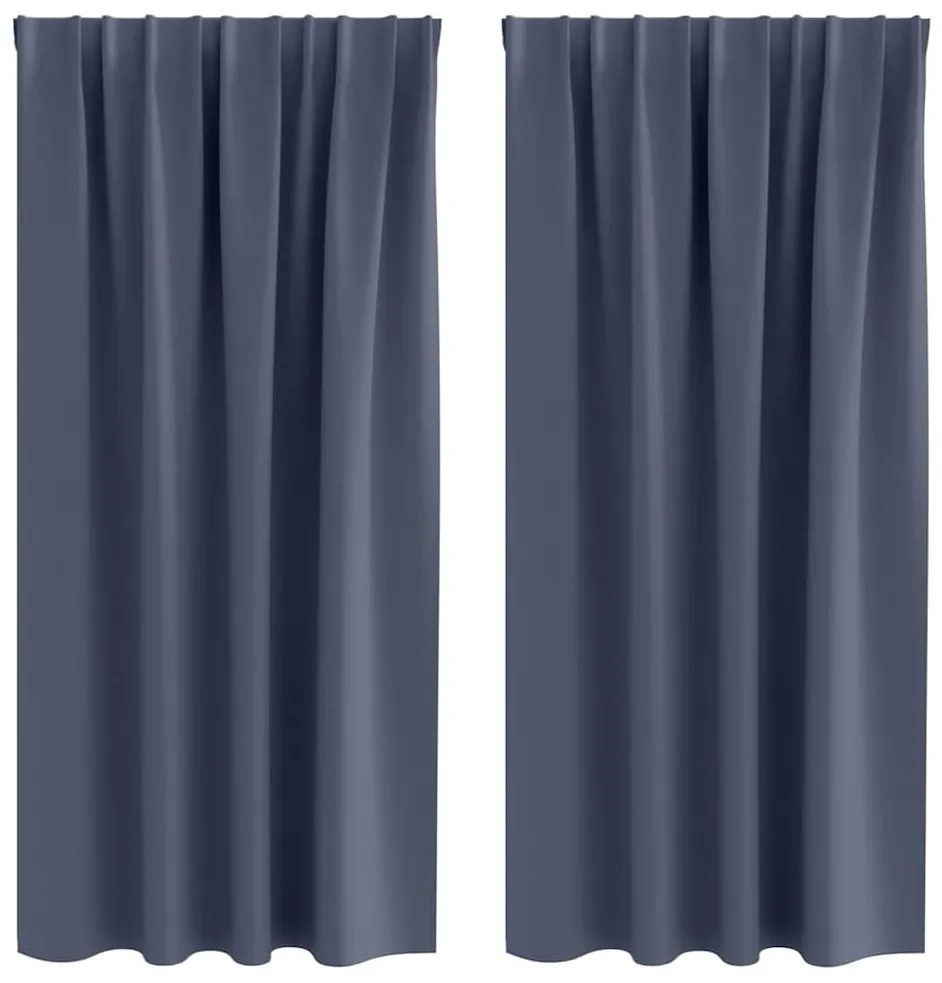 Függönyök függönyökkel 2 pcs Antracitszürke Poliészter