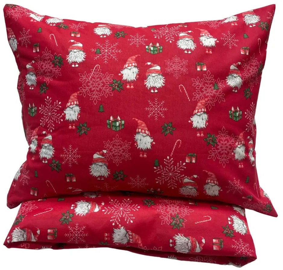 Karácsonyi pamut ágyneműhuzat Merry Christmas red 200x140cm+90x70cm  TiaHome - 1x Párna 90x70cm, 1x Paplan 140x200cm