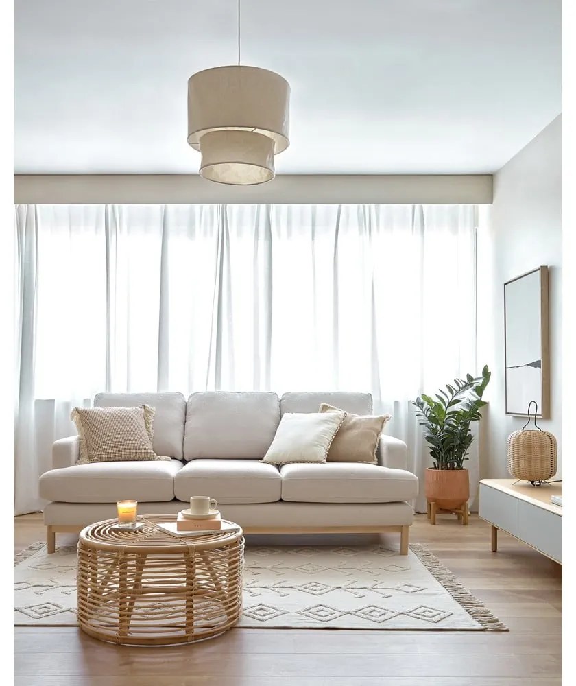 Natúr színű rattan kerek dohányzóasztal ø 66 cm Kohana – Kave Home