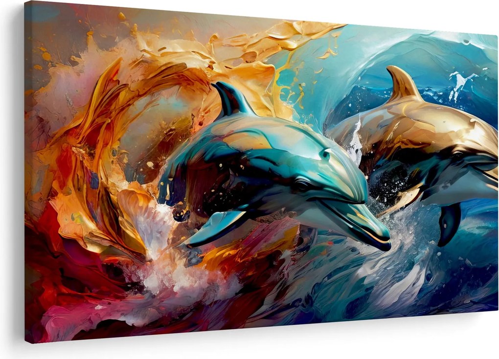 Kép - Delfin festmény (90x60 cm)