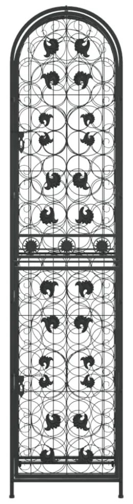 fekete kovácsoltvas bortartó 73 palackhoz 45 x 36 x 200 cm0