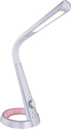 Globo 58376S Asztali lámpa fehér flexibilis szárral. USB csatlakozás, RGB színváltó funkció. Színhőmérséklet váltás 4000/6500/3000K, MxSzxH:343x183x640, tartozék: 1xLED 8W 230V, 45-460lm