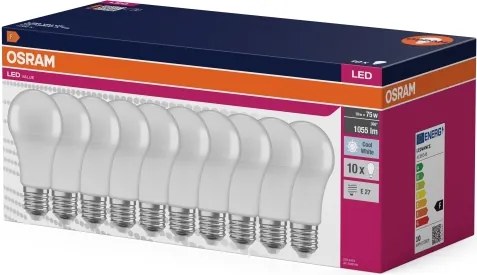 10 darabos csomag LED izzó CLASSIC A75 E27/10W/230V 4000K - Osram