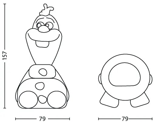 Philips 71768/08/16 -LED gyereklámpa DISNEY JÉGVARÁZS OLAF LED/0,3W/2xAAA hóember
