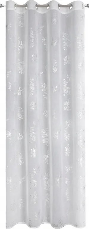 Függöny 140x250 Capri fehér-ezüst levelek készre szerelve
