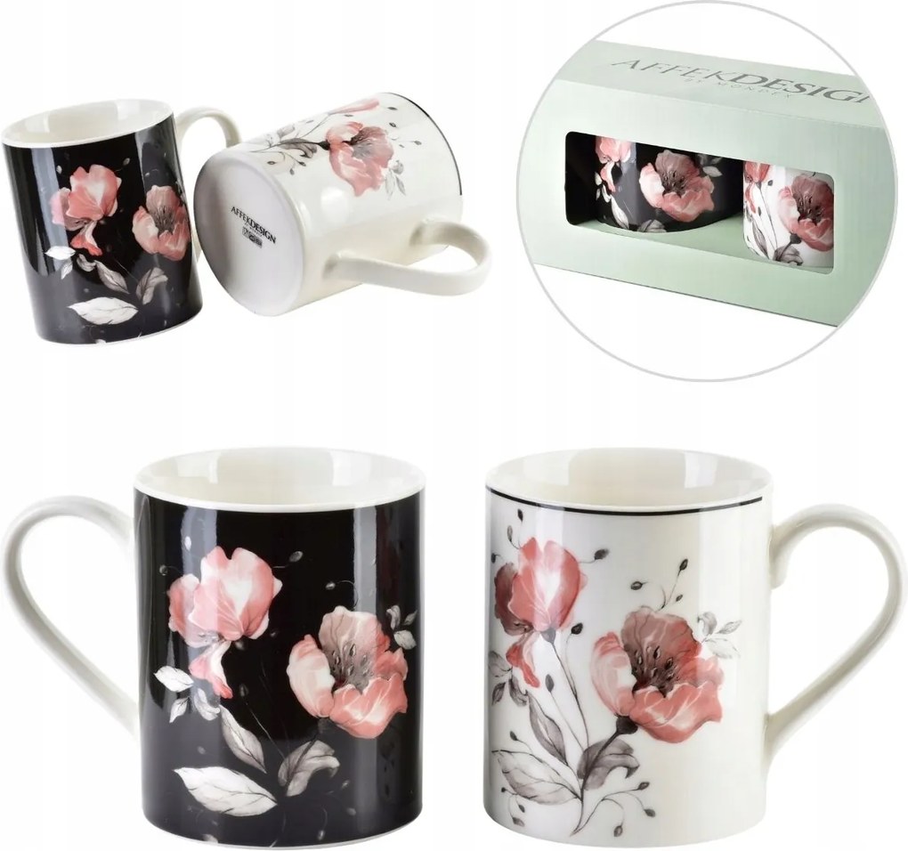 Porcelán bögre 2 db-os kávés tea szett Ajándék 400ml Colorato